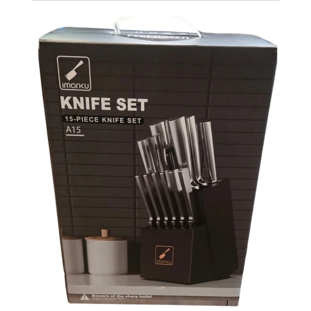 15-Piece Knife Block Set Built-in Sharpener